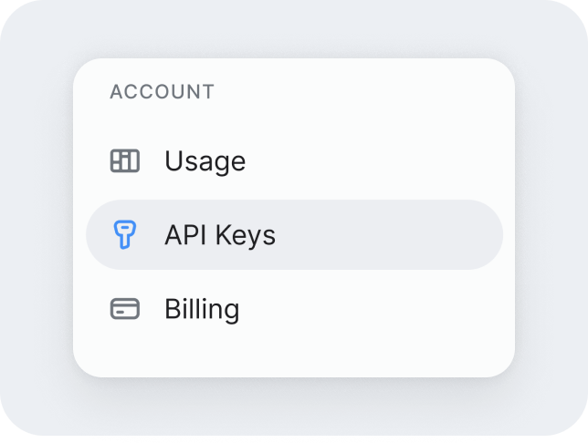 AI Studio account sidebar with API Keys highlighted